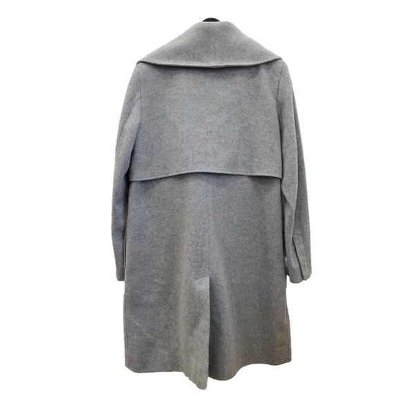 BADGLEY MISCHKA Nikki Mid Length Italian Cashmere Wool Leather Braid Coat XL - Picture 11 of 16